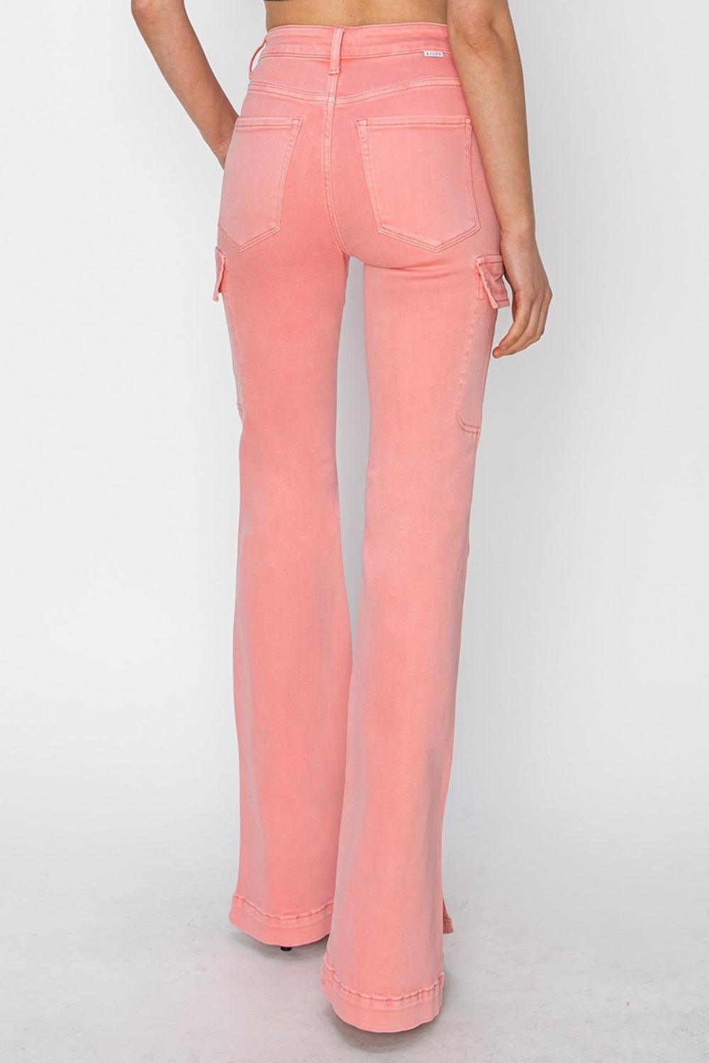Cargo Bootcut Jeans Pink RISEN High Rise Side Slit Denim Pants 9e3e4e1a-94d3-4b6e-88b6-192d4bad89aa-Max Trendsi