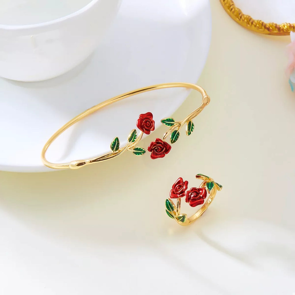 Womens Jewelry Set Ring and Bracelet Rose Bypass 18K Rose Gold-Plated 9e5aea39-8069-4688-97f7-c7fe33325efb-Max-Origin Trendsi