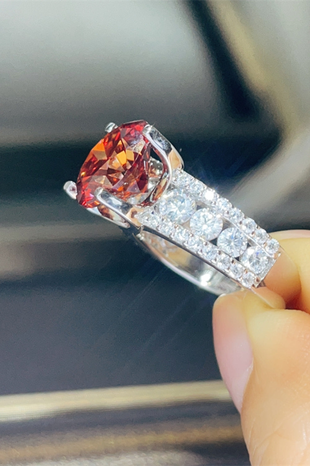 Silver Ring 5 Carat Moissanite Scarlet Stone Round 925 Sterling Platinum-plated 9e6ca1c9-c526-4a94-a500-1d34694e2bc9-Max Trendsi