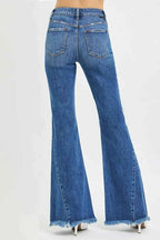 RISEN Mid Rise Flare Side Seam Detailing Jeans 9e7b6d50322144459e929c628fc70690-Max-Origin Trendsi