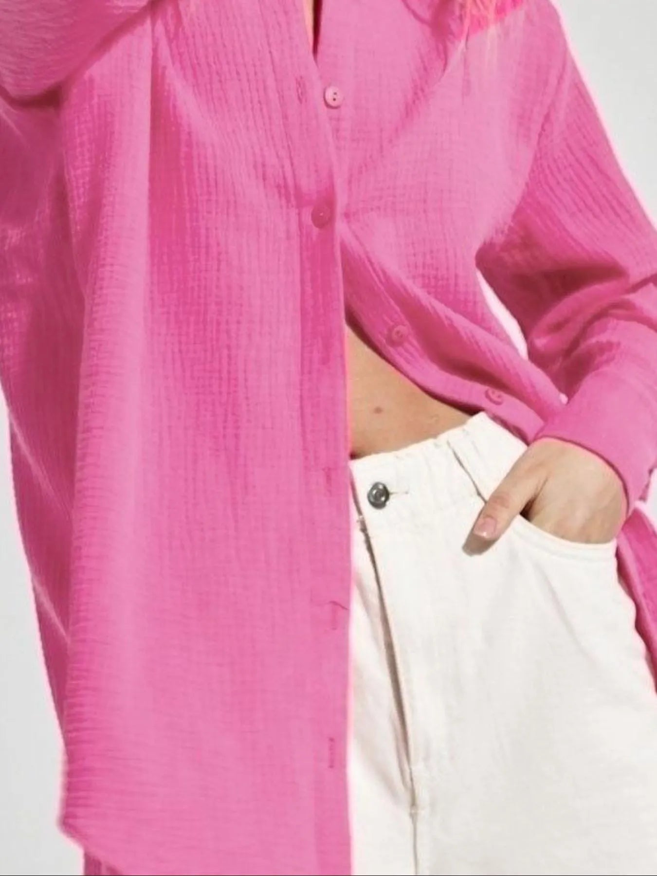 Women's Shirt Texture Oversized Button Up Long Sleeve Top 9e7f4b5b-e5b1-4716-8c9b-e140fff30544-Max-Origin Trendsi