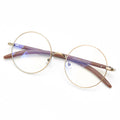 Round Frame Glasses with Metal Frame and Polycarbonate Lenses