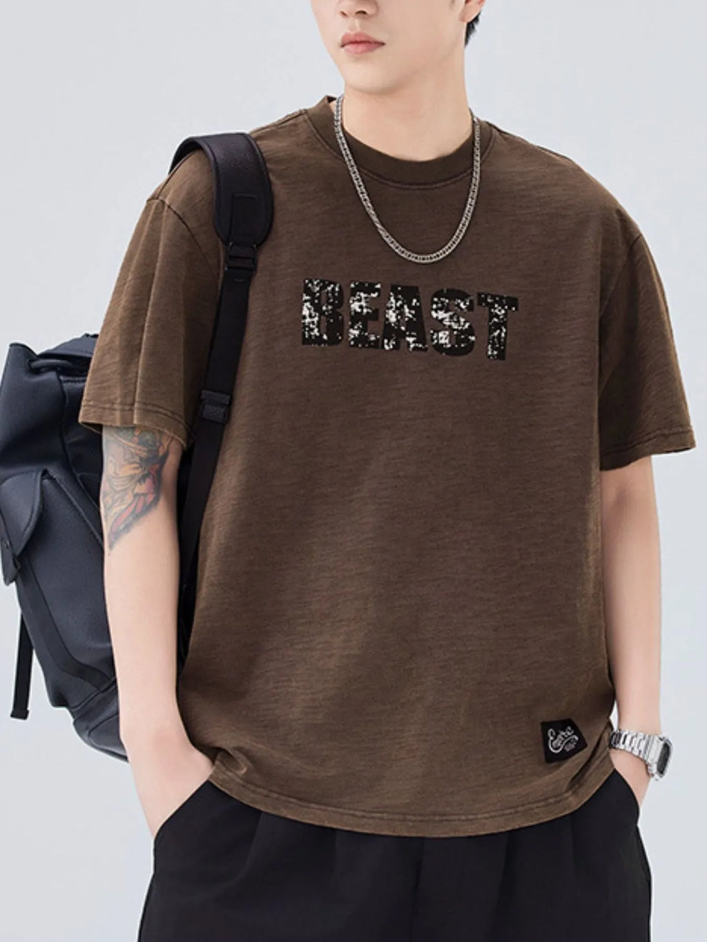 Men's Cotton T-Shirt Basic Style Round Neck Letter Graphic Short Sleeve Top 9ec6a9dd-cec9-4b1a-8b22-e9c2b98df567-Max-Origin Trendsi