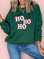 Christmas Sweatshirt Women's Embroidered Ho Ho Letter Round Neck Top 9ecdf327-3494-46fd-9b2c-3b0ea71333a4-Max-Origin Trendsi