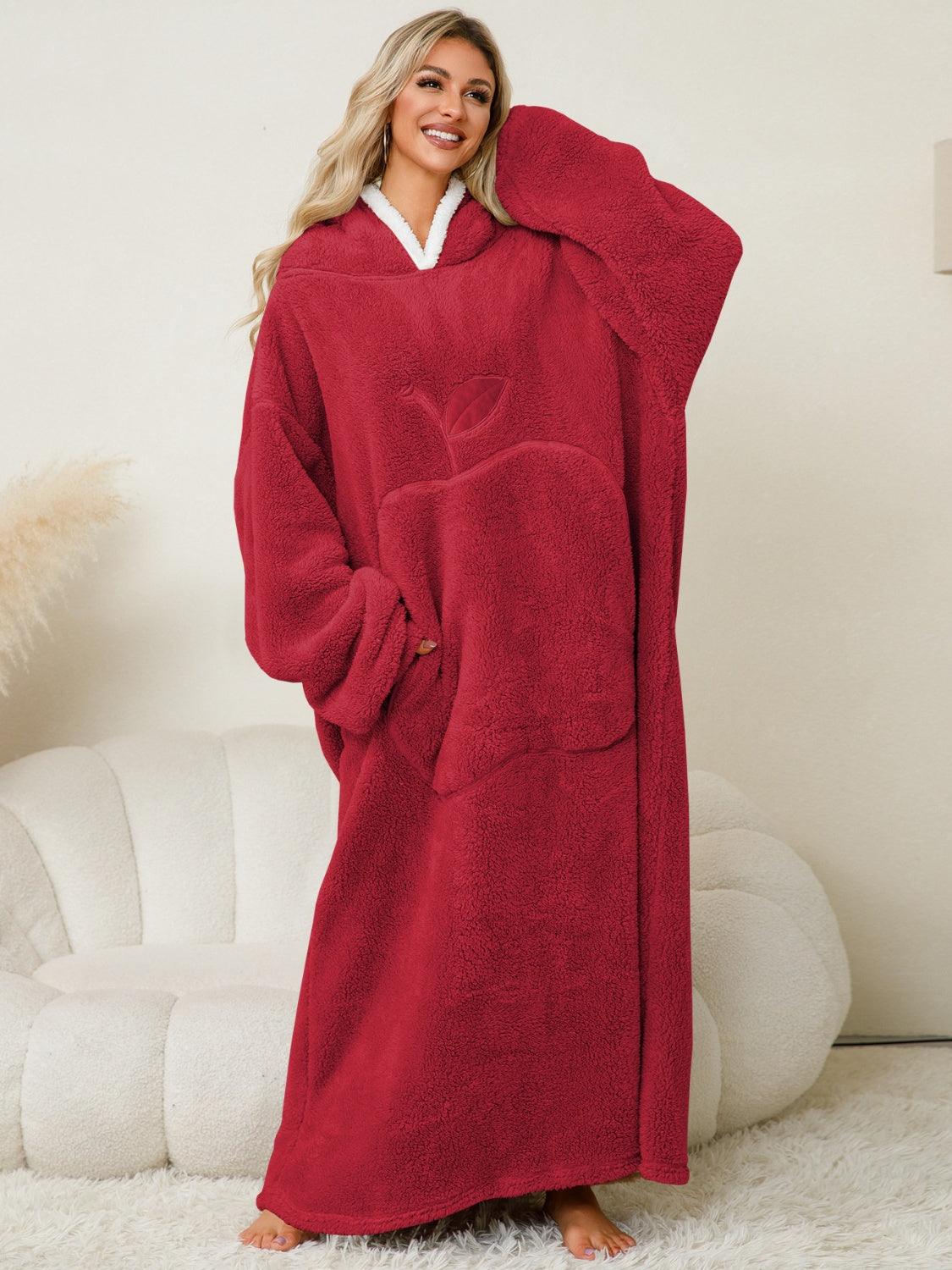 Hooded Lounge Dress Oversized Soft Pocketed Contrast Long Sleeve 9ed7d610-0c73-4272-b62a-a202fcbb12e7-Max Trendsi