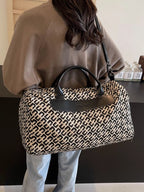 Travel Bag Canvas Black Geometric Pattern Large Handbag 9ee1161b-8e6c-4dde-983a-b0041d1bb76a-Max-Origin Trendsi