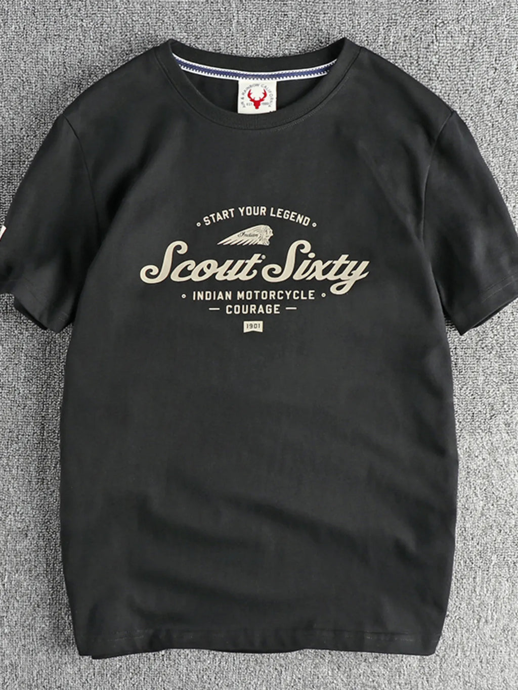 Men's T-Shirt Cotton Blend Graphic Round Neck Short Sleeve Top Tees Black 9ee44e2019854b9aacd473f9c1ba3639-Max-Origin Trendsi