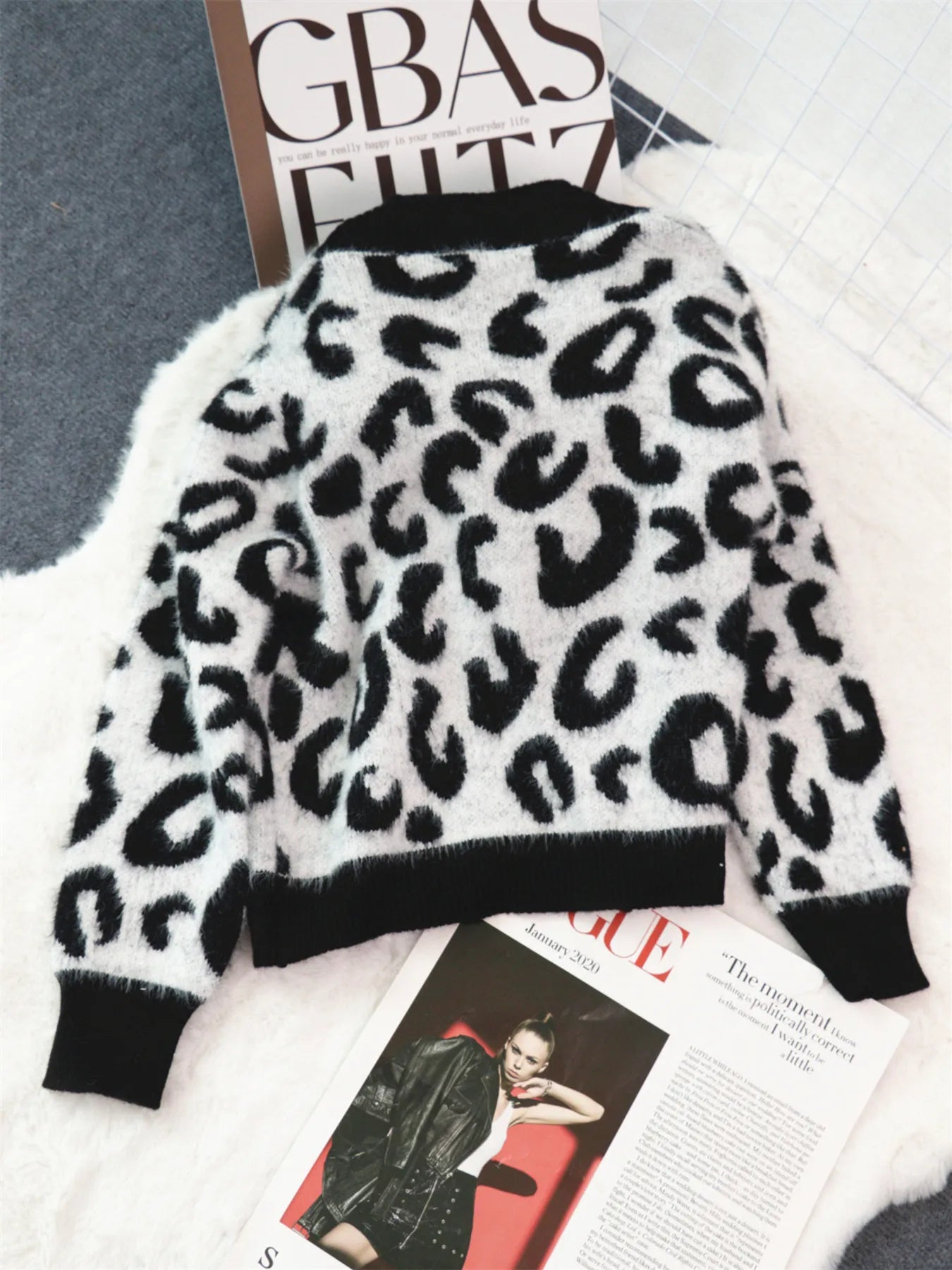 Women's Cardigan Leopard Fuzzy Button Up Long Sleeve 9ee4ed1fff16482cb9ed143ceab7eac4-Max-Origin Trendsi