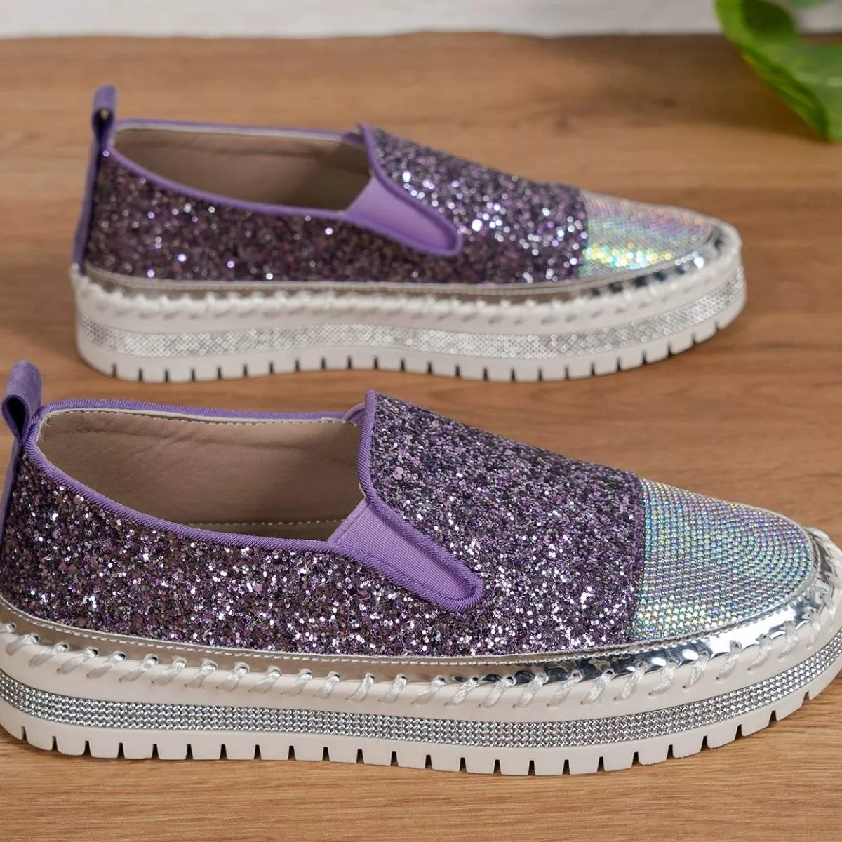 Rhinestone Sequin Round Toe Platform Loafers 9efaa09e-048a-4b4c-b82c-8c10c4ab5815-Max-Origin Trendsi