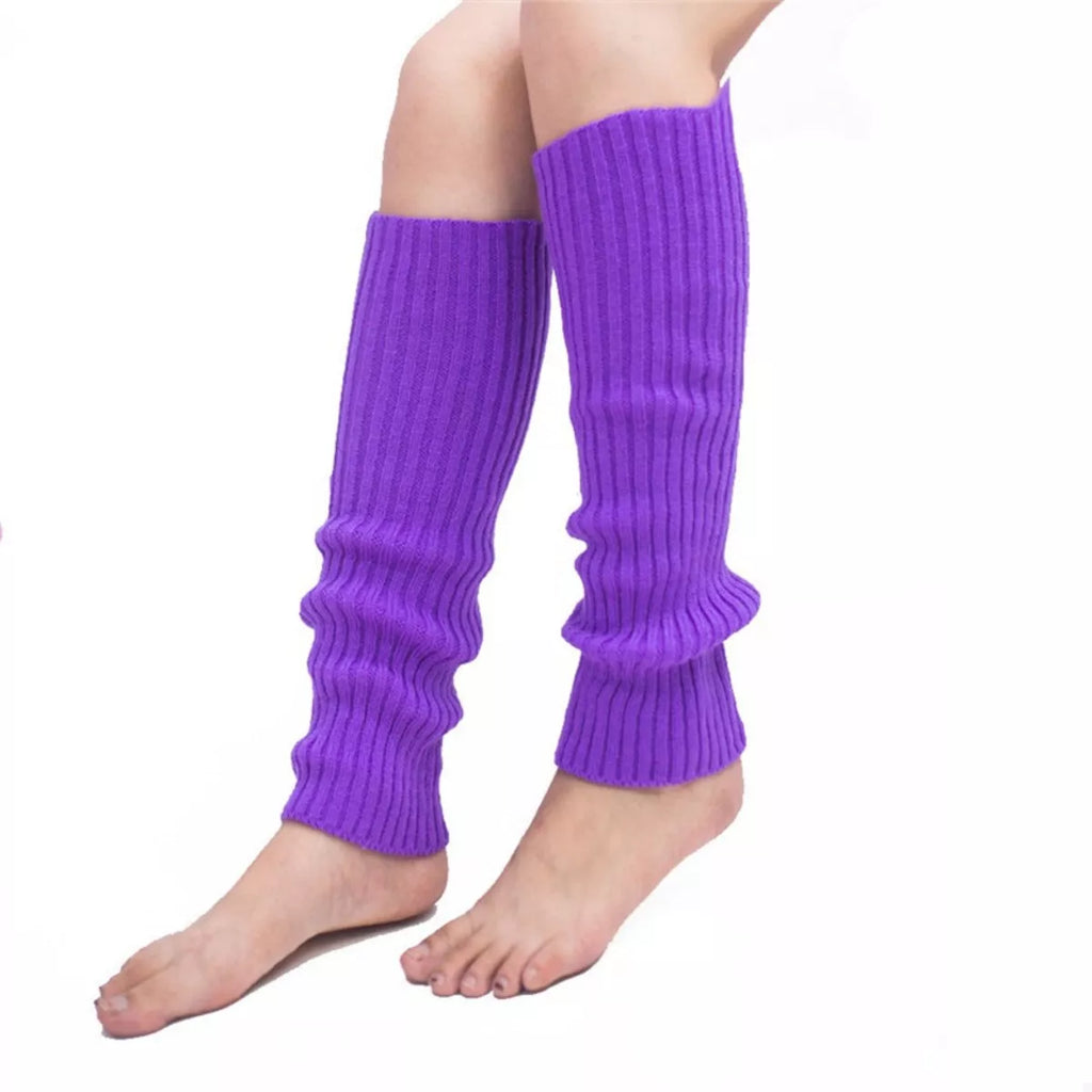 Women's Leg Warmers Ribbed Knit Solid Soft Acrylic Accessories Purple One Size 9f1c4980-e16a-4d29-a128-17b2adcf99ed-Max-Origin Trendsi