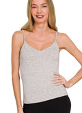 Zenana Double-Layered V-Neck Spaghetti Strap Cami Top for Women, Sizes S-L