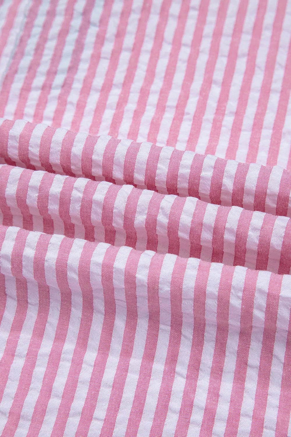 Women's Blouse Striped Print Contrast Split Neck Dolman Short Sleeve 9f6abb31-835c-4972-8a86-6cf22a426e6d-Max-Origin Trendsi