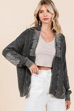 Mittoshop Black Cotton Cardigan Contrast Patch Open Mineral Wash Knitwear 9f91d7de-1aa6-4434-90aa-e9530394d2ff-Max Trendsi