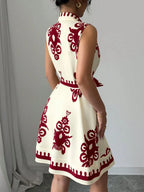 Mini Shirt Dress Printed Sleeveless Bow Tie Waist Buttoned A-Line S-2XL 9f9920ad-b387-424d-8e26-c602324dc720-Max-Origin Trendsi