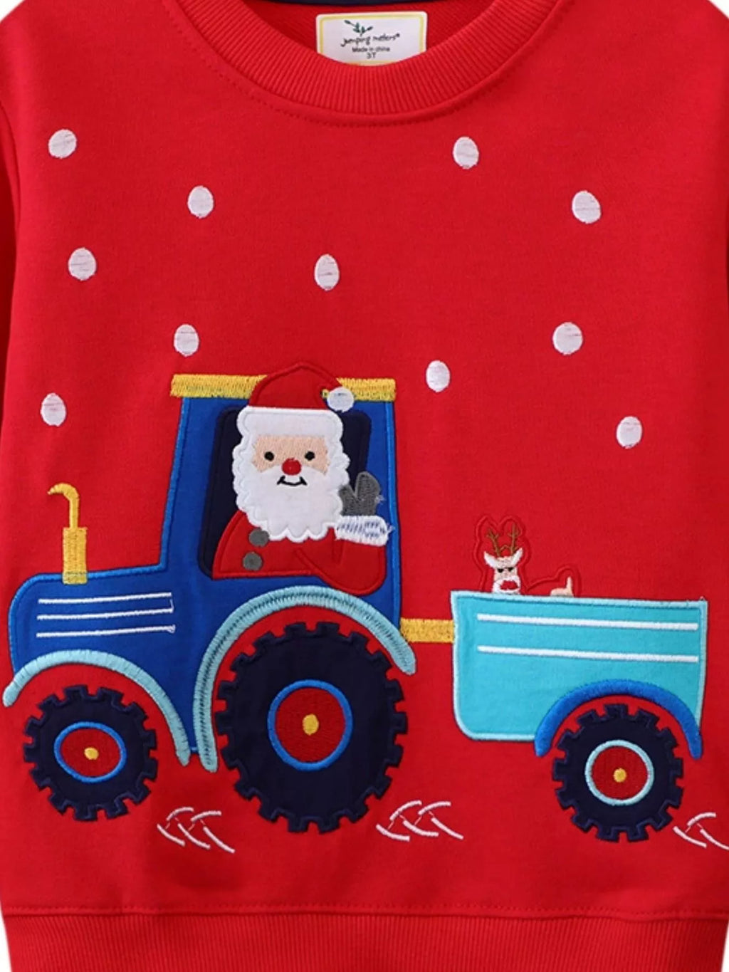Boy's Sweatshirt Red Santa Tractor Crew Neck Children's Pullover 9f9a9b98-2d22-4d96-93c9-357529f76389-Max-Origin Trendsi