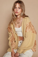 POL Quilting Women Jacket Cable Knit Patch Button Up Long Sleeve Buttoned 9fa5ab6c-efce-4841-be73-124334889171-Max Trendsi