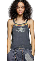 POL Knit Cami Embroidered Floral Square Neck Top CHARCOAL 9fb8a9e3-620a-469f-b946-004c7b9672c7-Max-Origin Trendsi