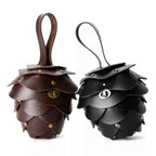 Acorn-Shaped Leather Petal Decor Pouch Bag – Mini PU Leather Accessory