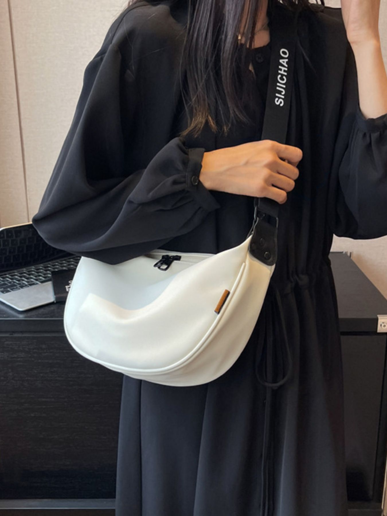 Women's Casual Sling Crossbody Bags Medium Zipper Pu Leather Purses