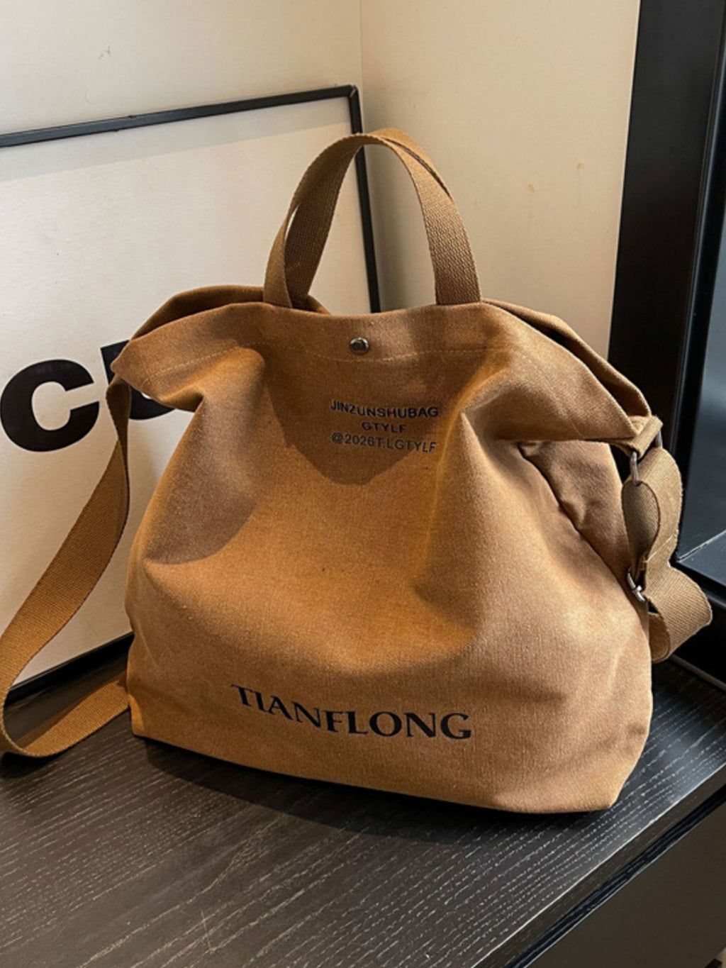 Women's Casual Canvas Handbag Large Brown Soft Hobo Crossbody Bags