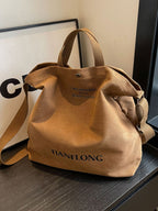 Women's Casual Canvas Handbag Large Brown Soft Hobo Crossbody Bags