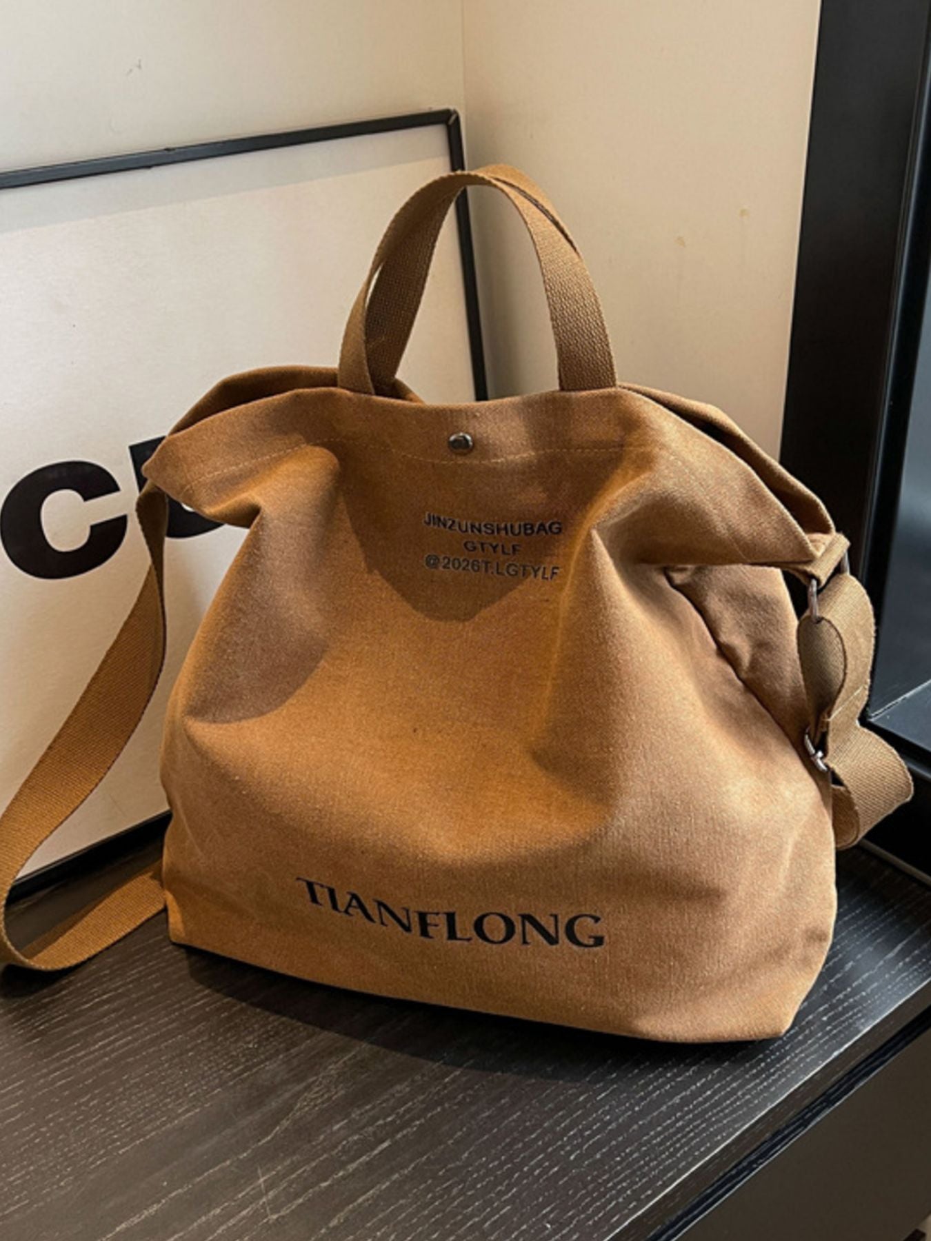 Women's Casual Canvas Handbag Large Brown Soft Hobo Crossbody Bags