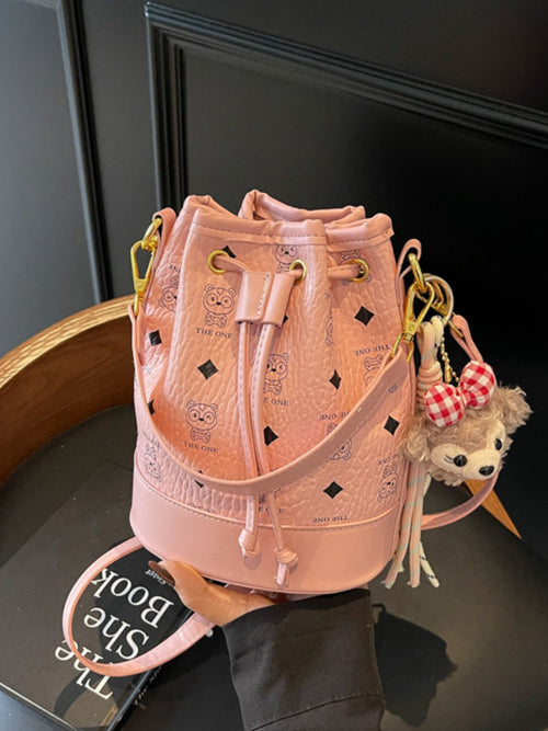 Women's Mini Drawstring Bucket Crossbody Bag Pu Leather Fashion Handbags