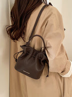 Drawstring Bucket Women's Mini Casual Fashion Crossbody Bag Pu Leather
