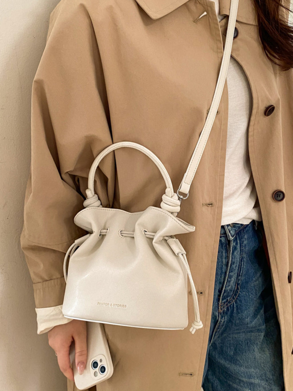 Drawstring Bucket Women's Mini Casual Fashion Crossbody Bag Pu Leather