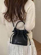 Drawstring Bucket Women's Mini Casual Fashion Crossbody Bag Pu Leather