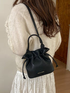 Drawstring Bucket Women's Mini Casual Fashion Crossbody Bag Pu Leather