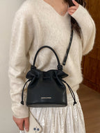 Drawstring Bucket Women's Mini Casual Fashion Crossbody Bag Pu Leather