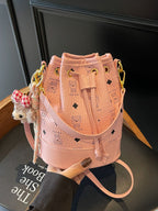 Women's Mini Drawstring Bucket Crossbody Bag Pu Leather Fashion Handbags