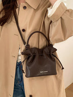 Drawstring Bucket Women's Mini Casual Fashion Crossbody Bag Pu Leather