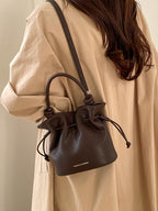Drawstring Bucket Women's Mini Casual Fashion Crossbody Bag Pu Leather