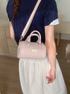 Women's Mini Crossbody Bag Embossed Pattern Cylinder Zipper Handbags