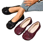 Ballerinas Shoes Bow Split Toe Slip-Ons Pu Leather Casual Women's Flats