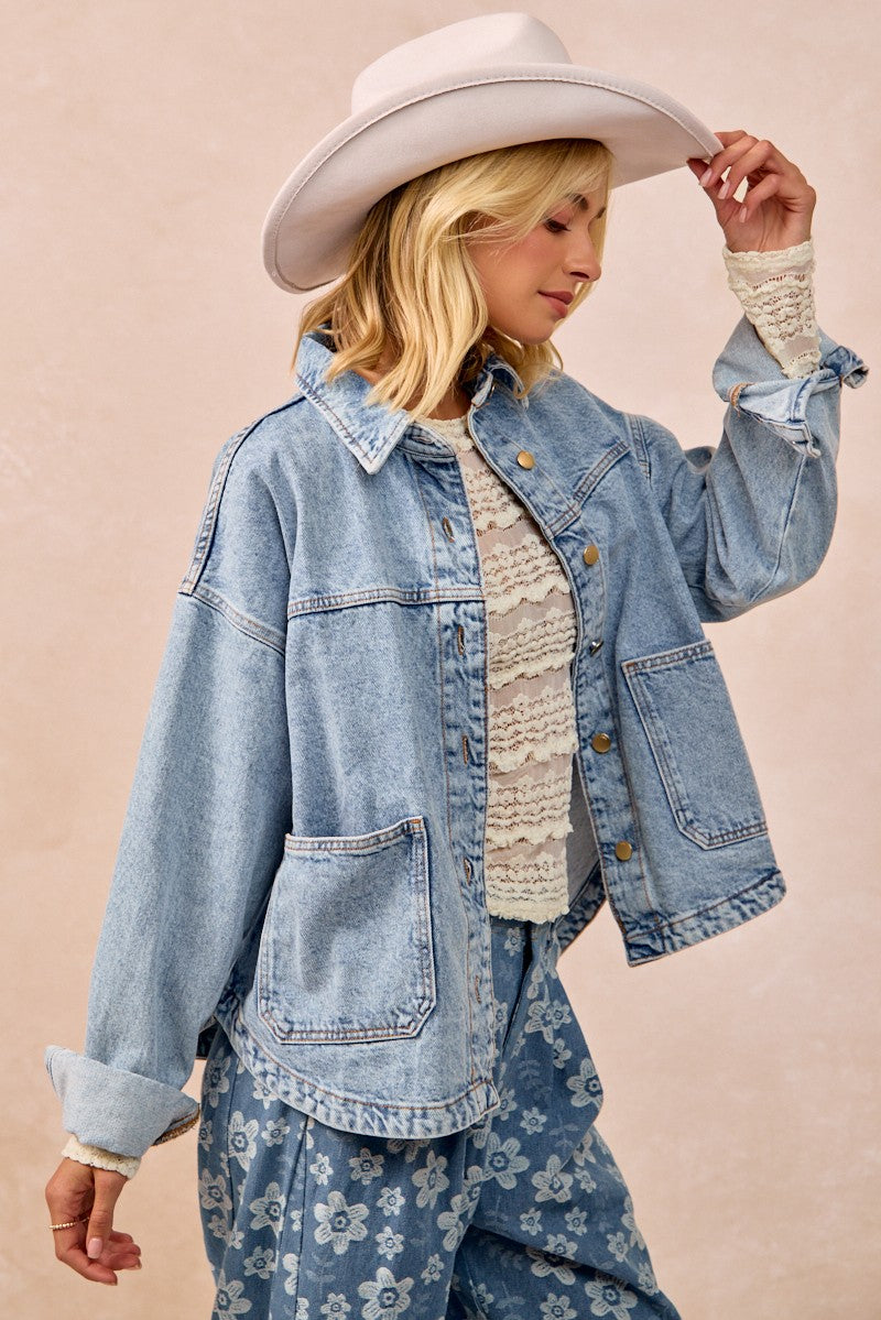 BiBi Casual Blouse Floral Lace Ruffles Stripe Lightweight Long Sleeve Top Cream