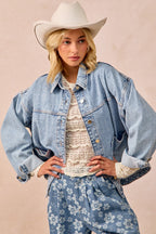 BiBi Casual Blouse Floral Lace Ruffles Stripe Lightweight Long Sleeve Top Cream