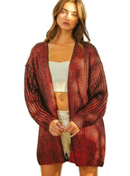 BiBi Metallic Knit V-Neck Open Sweater Cardigan Women Shimmer Knit Top S-XL - STYLEINGER