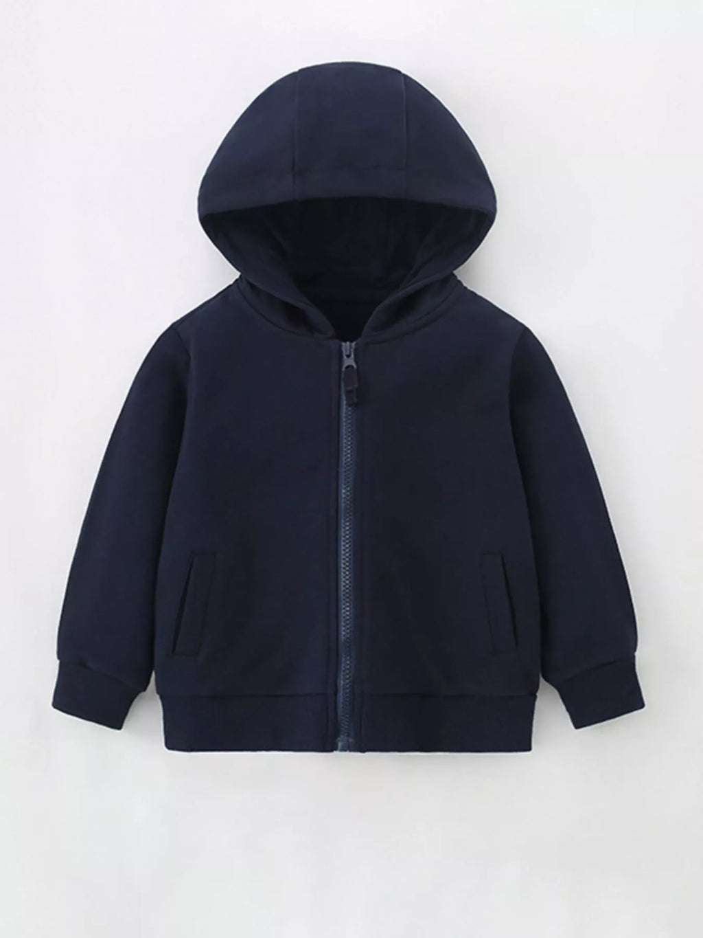 Children's Full-Zip Long Sleeve Hoodie Dark Navy Boy_s_Hoodie_Dark_Navy_Full-Zip_Long_Sleeve_Jacket Trendsi