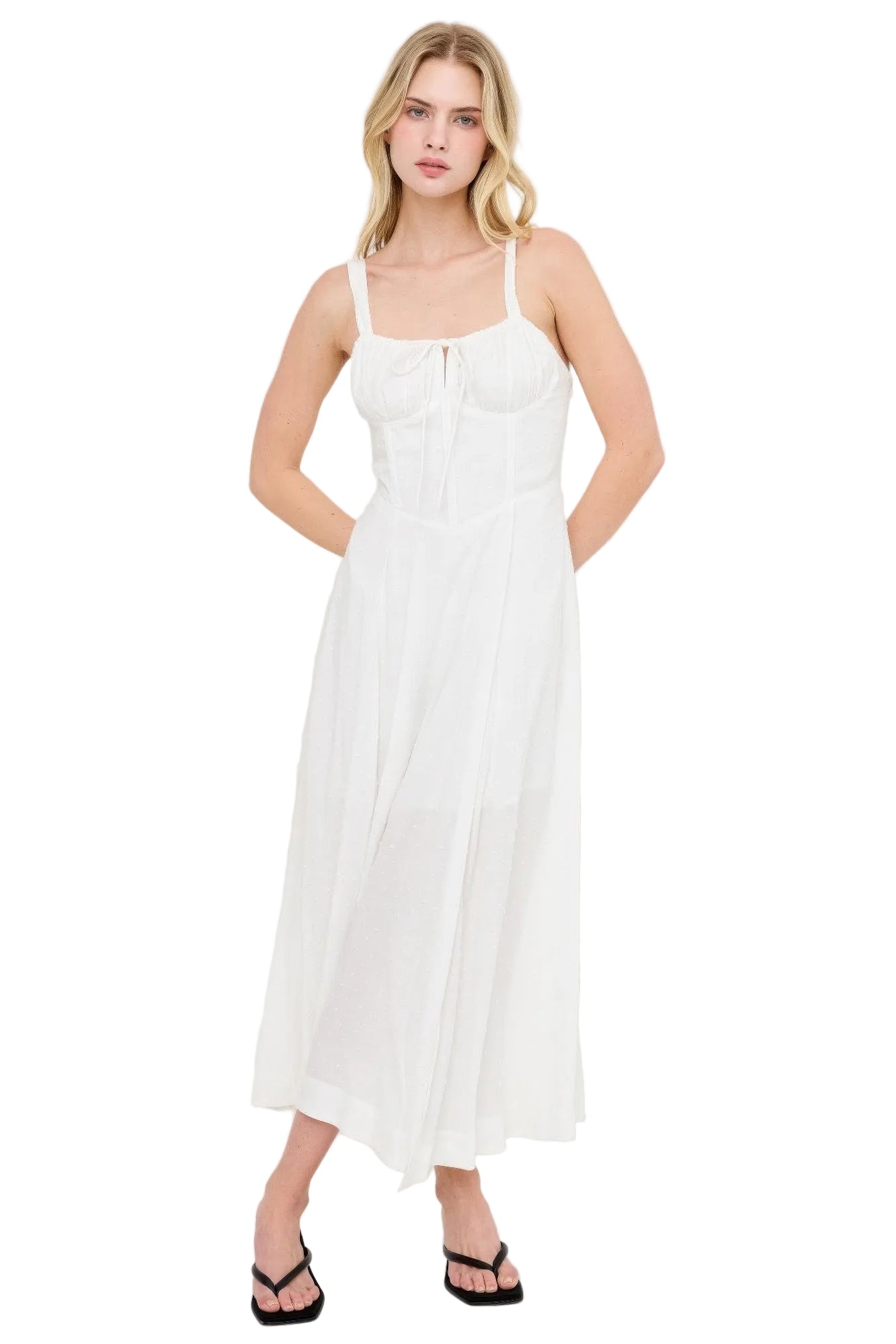 Boned Tie-Back Dress
