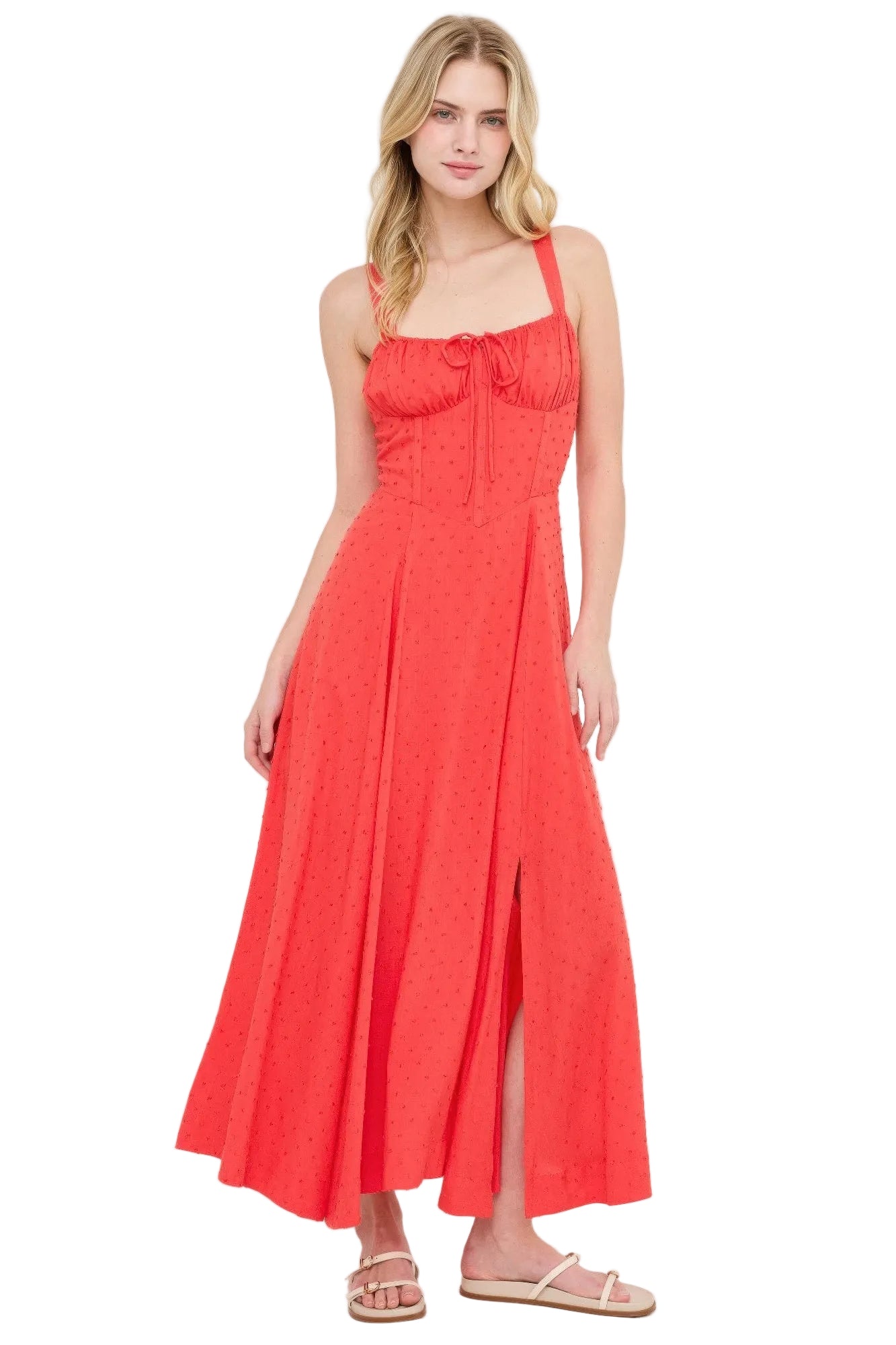 Boned Tie-Back Dress