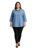Sand Utility Button-Front Shirt Tunic