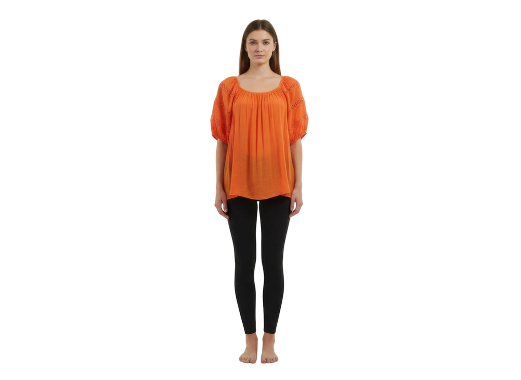 Unique Spectrum Solid Color Short Sleeve Blouse