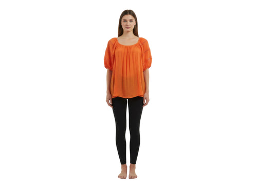 Unique Spectrum Solid Color Short Sleeve Blouse