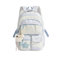 Casual Backpack Star Baby Light Blue Multi Zip Pockets Large Outdoor Bag