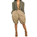 Casual Fashion Balloon Bermuda Women's Hight Waisted Loose Wide Leg Shorts