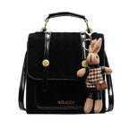 Casual Women's Backpacks Mini Flap Argyle Diamond Minimal Pu Leather Bags