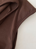 Casual Women's Tank Top Sleeveless Ruched Mock Neck Stretchy Solid Blouses